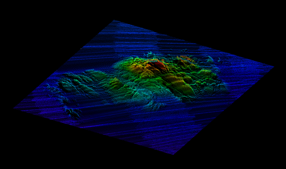 Multi-beam sonar image of Billy's Reef