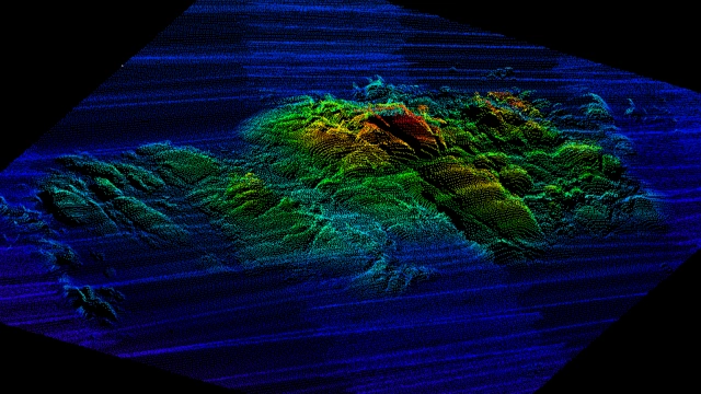 Multi-beam sonar image of Billy's Reef